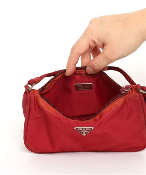 collectible prada red pouch|auth Prada red handbag.